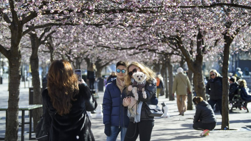 Fotografie je z nedělního Stockholmu. Švédsko má v Evropě nejvolnější přístup k pandemii
